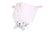 Babero doble tela lunares rosado con figura coneja