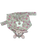 Babero doble tela de rosas con figura de coneja